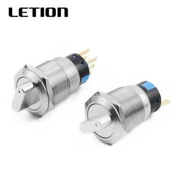

19mm metal selector switch 2 position lock 1NO1NC / 3 position lock 2NO2NC Free Shipping