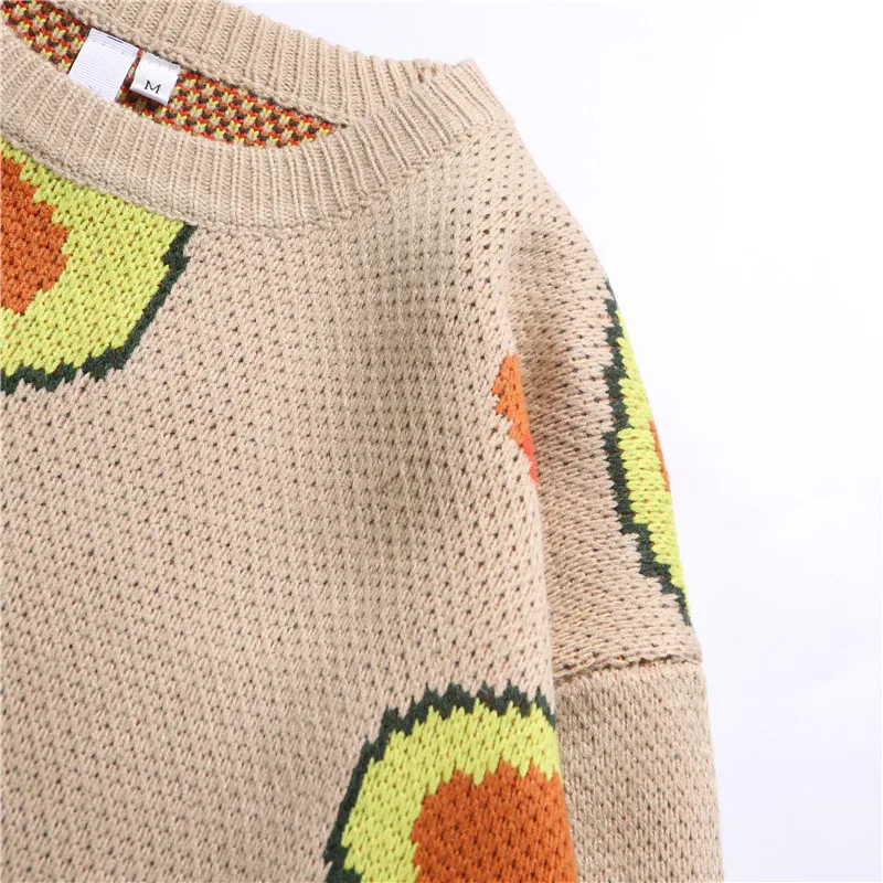 Темный значок авокадо мужской свитер с круглым вырезом уличная мода свитера для мужчин Уличная одежда