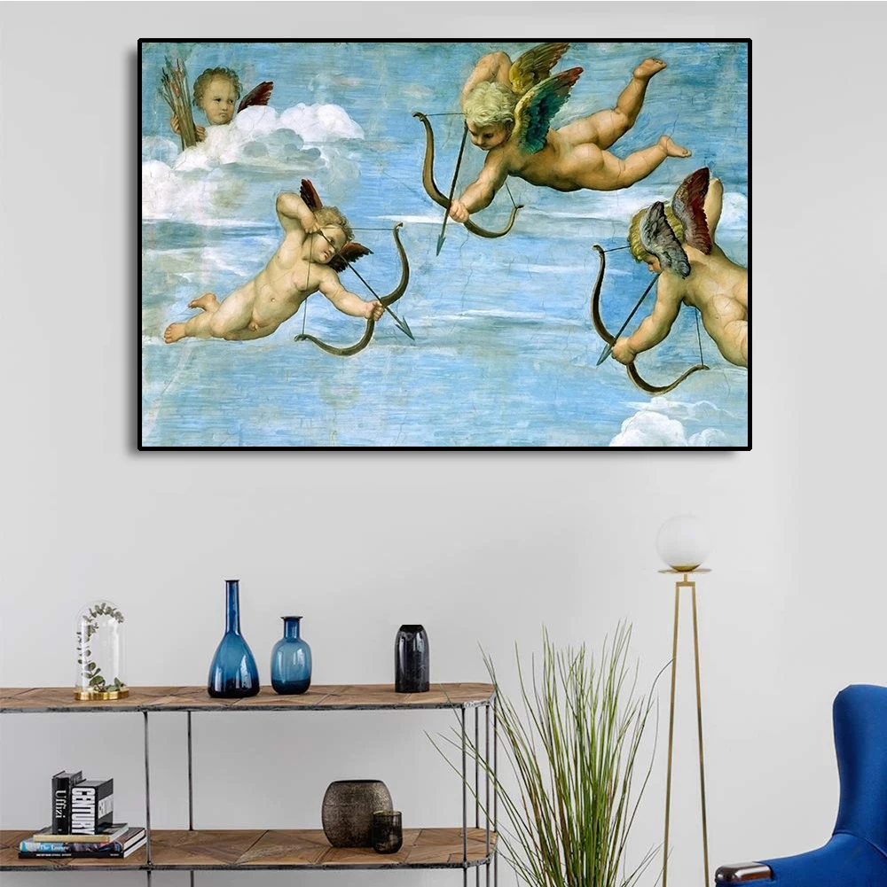 

Tribute Of Triumph By Raffaello Santi Painting,Classic Angel Retro Posters And Prints Wall Art Decor Pictures Room Decoration