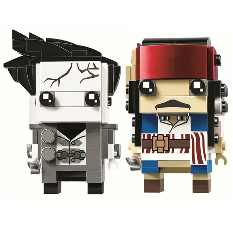 Brickheadz Пираты Карибского моря Карибский Капитан Джек Воробей капитан Армандо Салазар конструкторных блоков, Детские кубики собрать, детский Рождественский костюм, игрушки