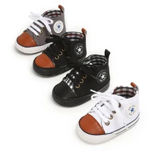 Осенняя обувь для маленьких мальчиков 0-18 м; модная парусиновая обувь; нескользящие кроссовки для малышей; прогулочная обувь для младенцев