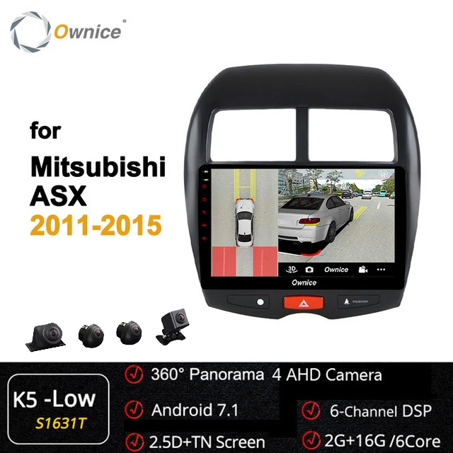 K5-Low Ownice 4G 64G Android 9,0 2 din Автомобильный Радио Видео плеер navi карта gps 360 панорама DSP SPDIF carplay для Mitsubishi ASX 2011 - Цвет: K5-Low