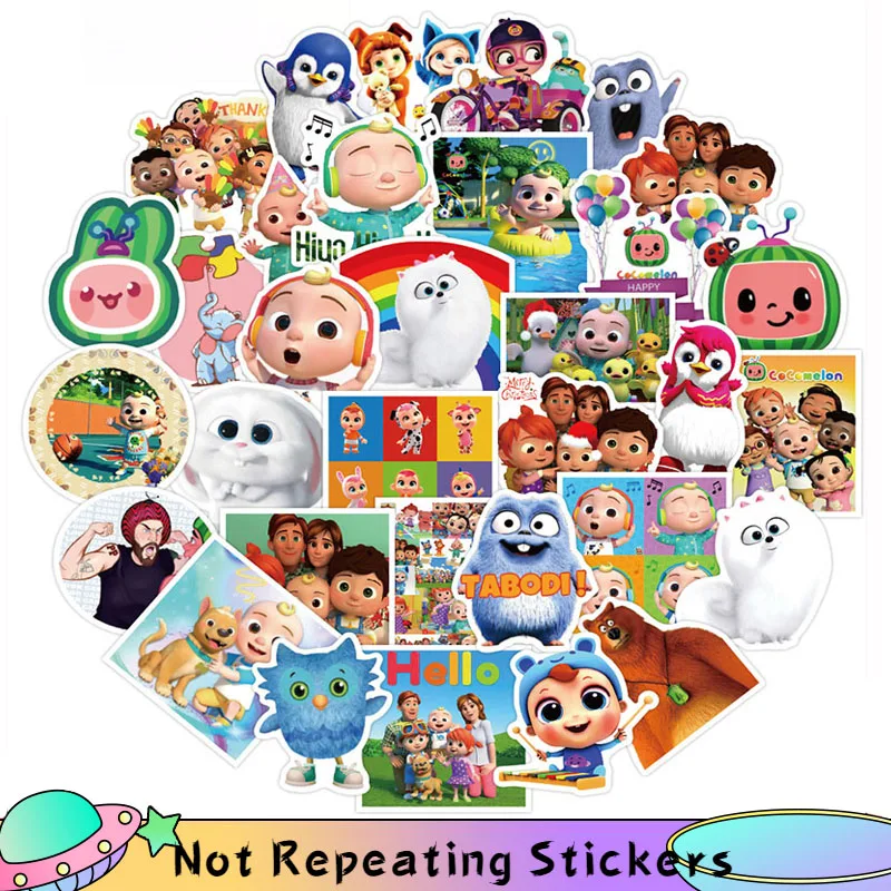 10/50pcs/lot English Enlightenment Nursery Rhymes Cocomelon For Laptop Refrigerator Skateboard Notebook Laptop Toy Sticker