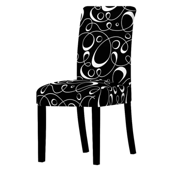 All Black Color Design Chair Cover Washable Removable Big Elastic Seat Covers Stretch Slipcovers Used For