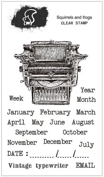 

KLJUYP Typewriter Month Clear Stamps Scrapbook Paper Craft Clear stamp scrapbooking