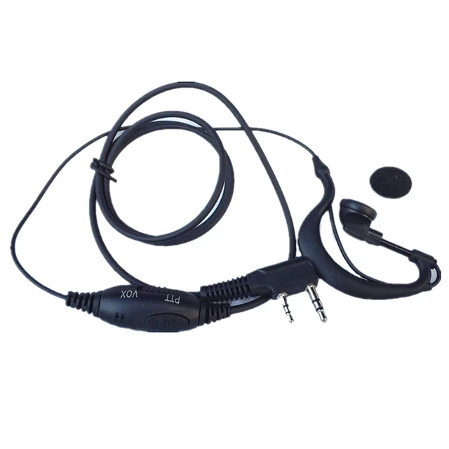 Auricular Walkie Talkie en forma de G, auriculares con micrófono PTT,  compatible con radio bidireccional Kenwood Bao Feng - AliExpress