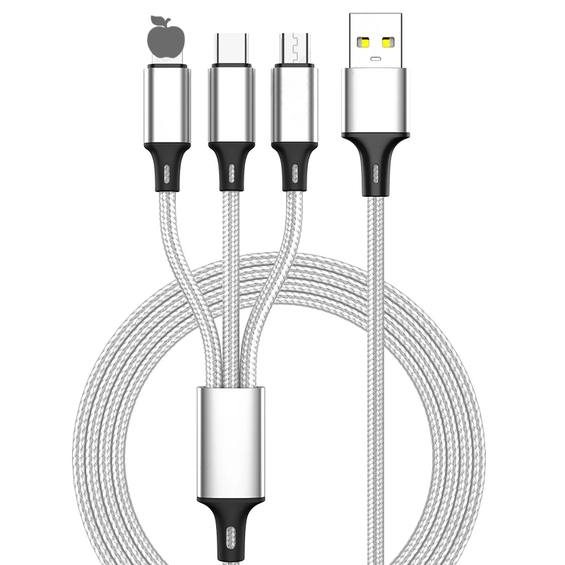 USB кабель для iPhone XS X 8 7 6 зарядное устройство 3 в 1 микро USB кабель для Android USB TypeC кабели для мобильных телефонов для samsung S9