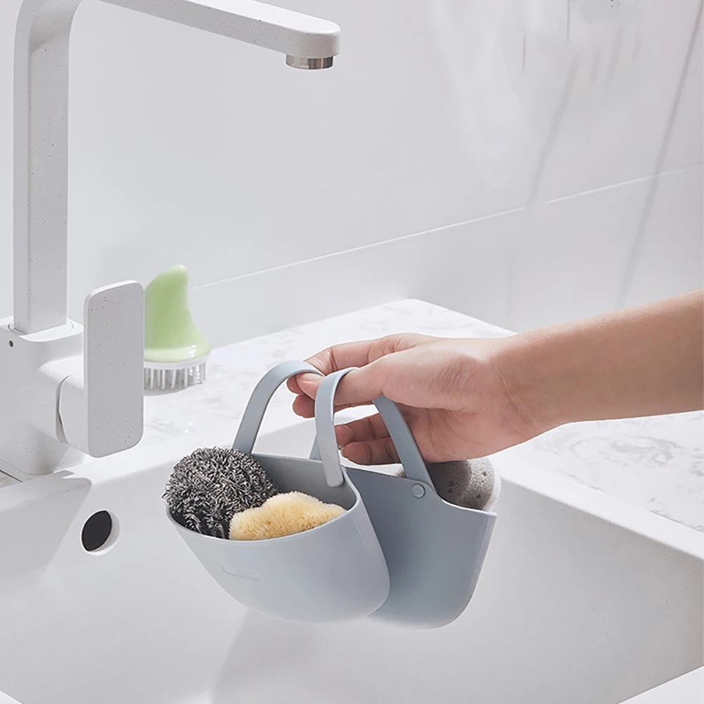 Kitchen Organzier Multicolored Bathroom Space Saving Drain Bag Hanging Sink Storage Basket Durable Easy Clean Tools Holder Home
