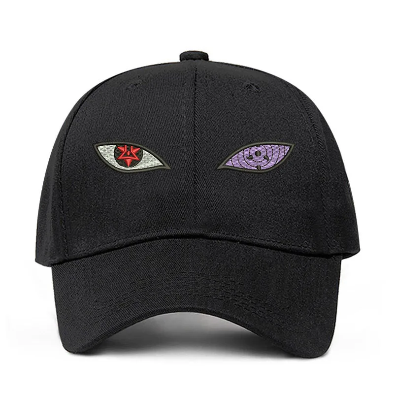 

New Anime Naruto Uchiha Sasuke Sharingan & Rinnegan Eye Cotton Cap Baseball Cap For Men Women Hip Hop Streetwear Dad Hat