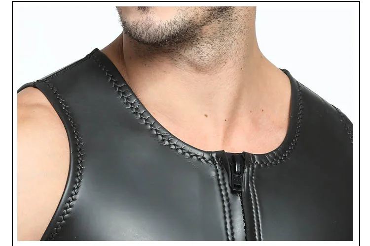 Description Picture 6 of itemLeather Wetsuit For Men And Women, Diving Vest & Diving Shorts, Spearfishing Suit, Snorkeling Surfing Swimwear, 2mm CR Neoprene