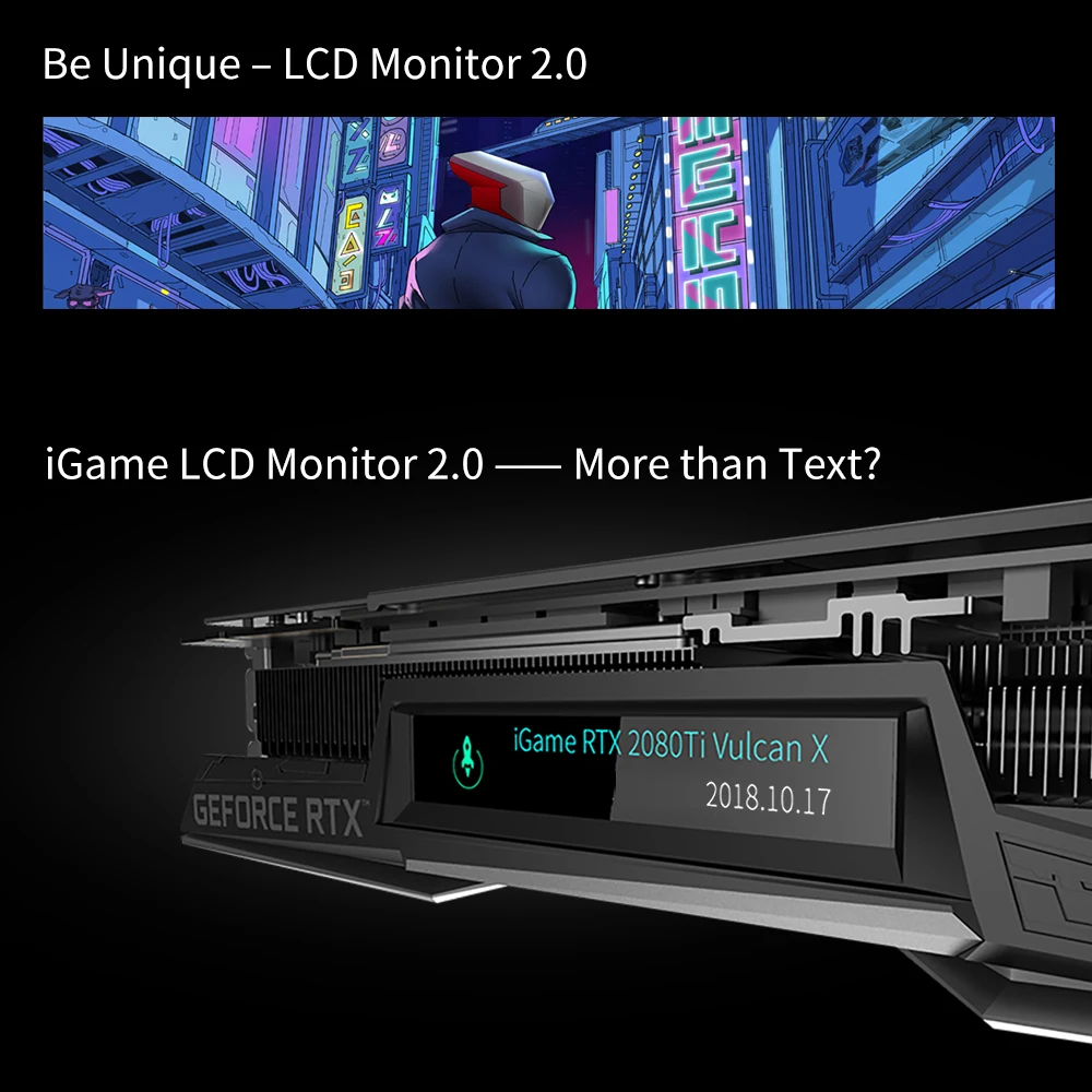 Цветной iGame GeForce RTX 2080 Super Vulcan X OC GDDR6 8G графическая карта GPU один ключ Overclock RGB ЖК-монитор 2,0