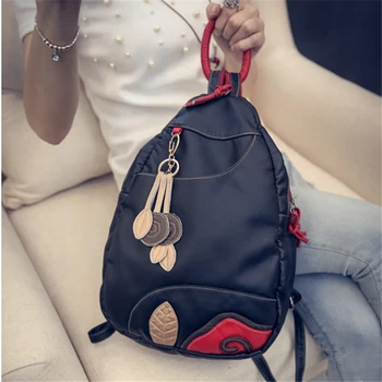 

Washed leather backpack Women 2019 new fashion leaves soft leather backpack wild trend student Backpacks female