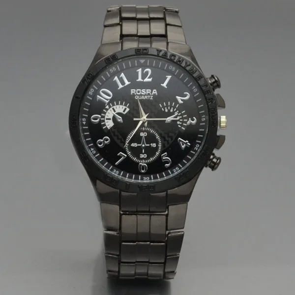 ROSRA Fashion Brand Watches Men Sports Watches Black Stainless Steel Analog  Quartz Wristwatches Man Watch mannen horloge|Quartz Watches| - AliExpress