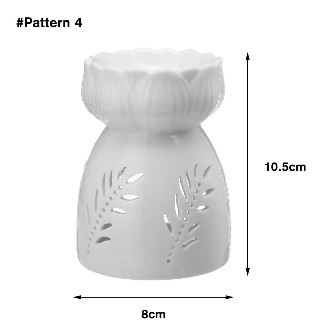 Pattern 4 Керамический подсвечник, подсвечник, восковая масляная горелка, белая горелка для благовоний, спа, эфирное масло, горелка для дома, комнаты, свежий воздух, Декор, ремесло - Цвет: Pattern 4