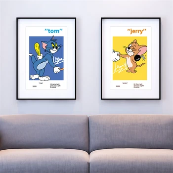 

Tom Cat and Jerry Mouse Nursery Kids Room Nordic style art decoration Home Decor Art Decor posters canvas painting K878