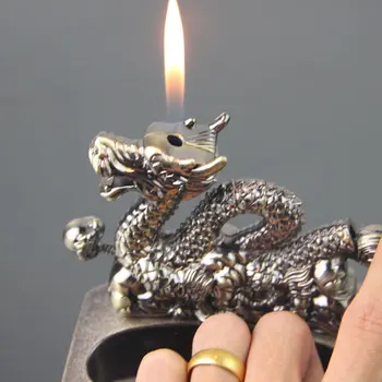

Portable Dragon Ashtray With Refillable Gas Lighter Smoking Accessories Home Decorations Cigarette Ash tray Mens Gift