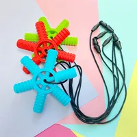1PCS Baby Teether Sensual Chew Creative Pendant Necklace Molar Stick Sensory Pandent Toy Therapy Tools for Autism 1