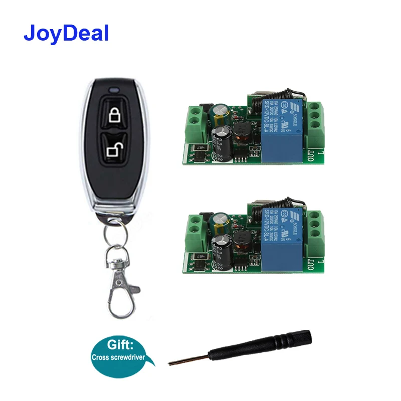 

JoyDeal 433Mhz Wireless Remote Control Switch AC 110V 220V 1CH Receiver Module And Electric Garage Door Transmitter Switch DIY