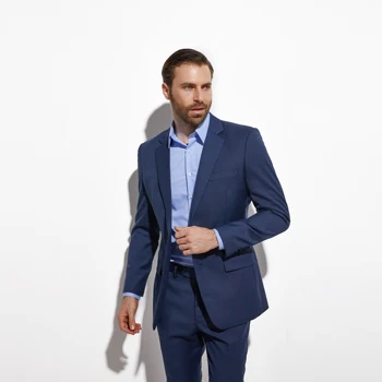 

2020 Gorgeous Slim Dark Blue Wedding Suits For Men Custom Made Men Blue Suit Fashion Style Business Suits TAILORED Blue Tuxedo
