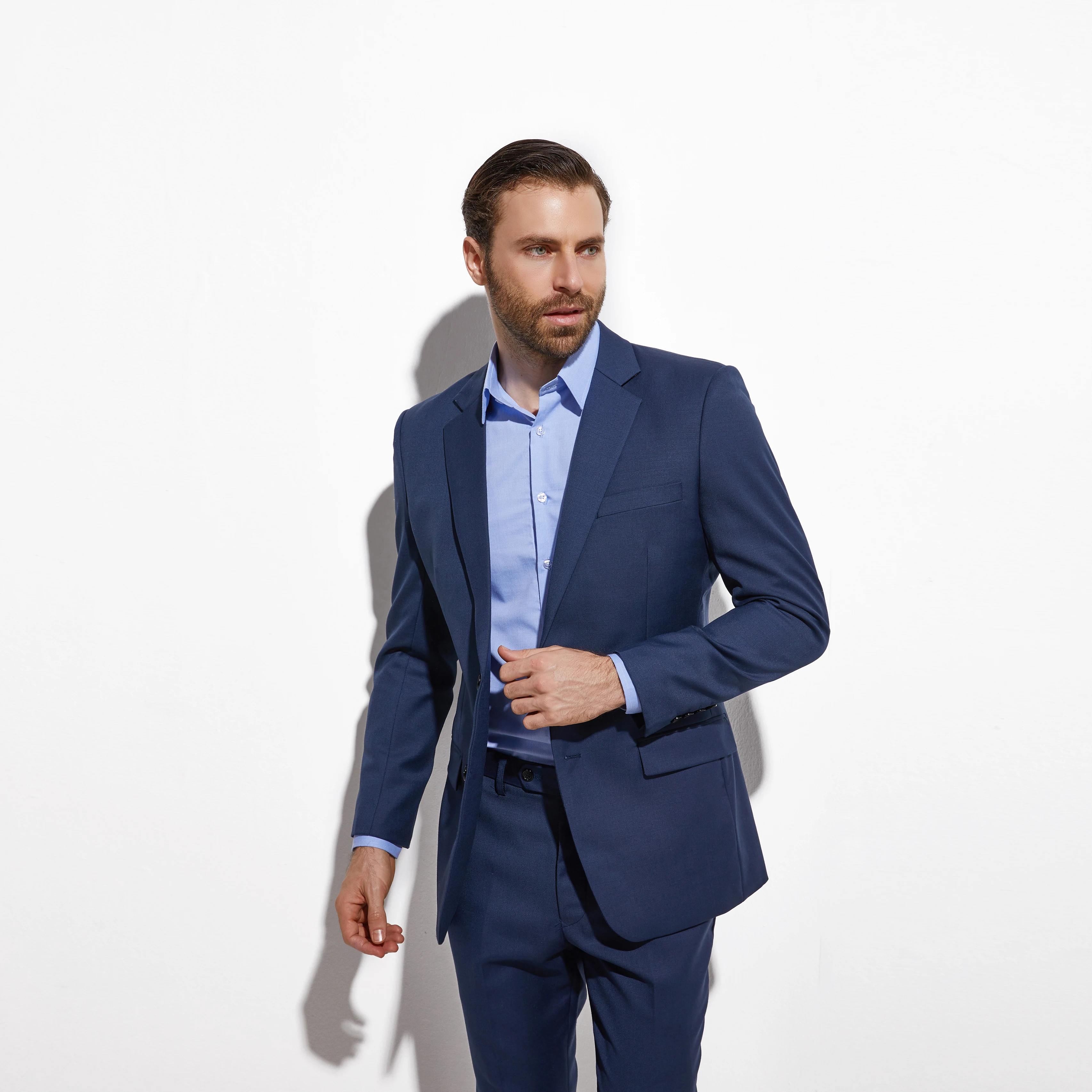 2021 TailorMade Suits Slim Dark Blue Custom Wedding Suits For