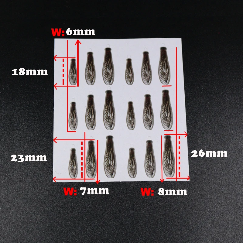 36PCS Realistic Adult Stonefly Wings Non-Adhesive Trout Fishing Dry Fly Tying 