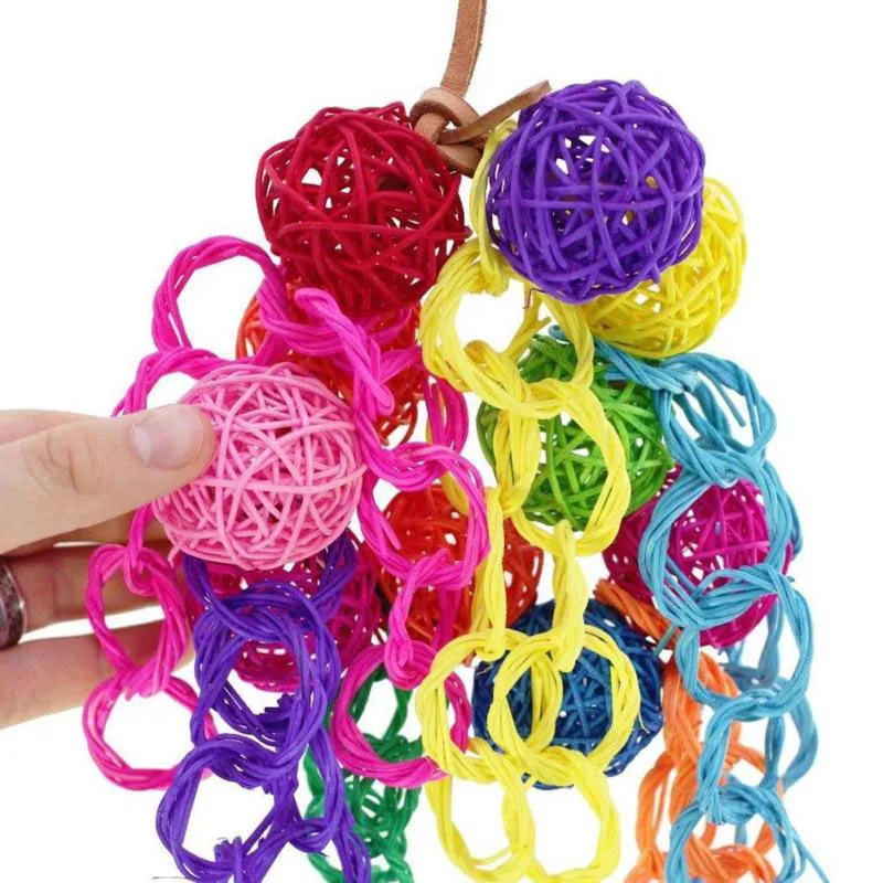 Животное Птица Попугай Cockatiel Parakee красочные Sepak Takraw/жевательный укус подвесная игрушка X