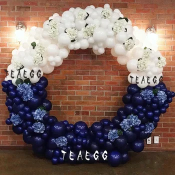 

240Pcs Dark Blue Latex Balloon Lady White Wedding Party Garland Balloons Backdrop Decor Balloon Chain Arch Decorations Inflator