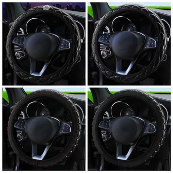 

Anti Slip Auto Decoration PU Leather Steering Covers Car-styling Universal Car Steering Wheel Cover 37-38cm Diameter