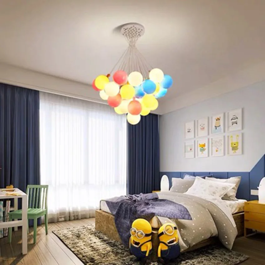 

Nordic Creative Personality LED Colorful Bubble Ball Chandelier Lighting Modern Loft Living Room Lamp Bedroom Deco Light Fixture