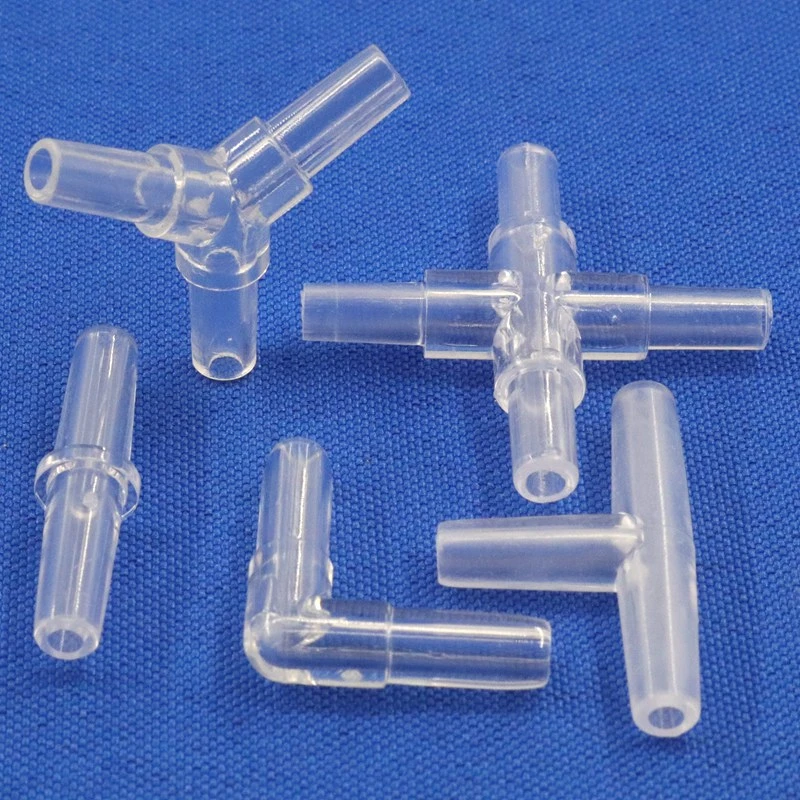 200~5pcs 5mm Transparent Acrylic Oxygen Tube Connectors Aquarium Fish Tank Air Hose Distributor Elbow Tee Splitter Connector