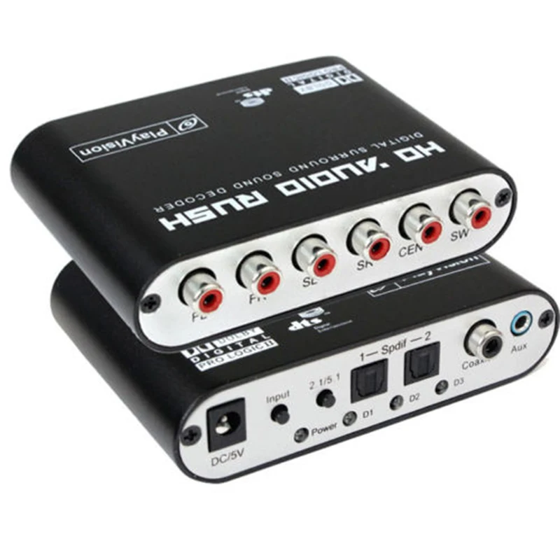 HD Digitale Decoder DTS/AC3 5.1 Multi-canale Interruttore Nero 120dB RCA di Uscita Decoder Audio Di