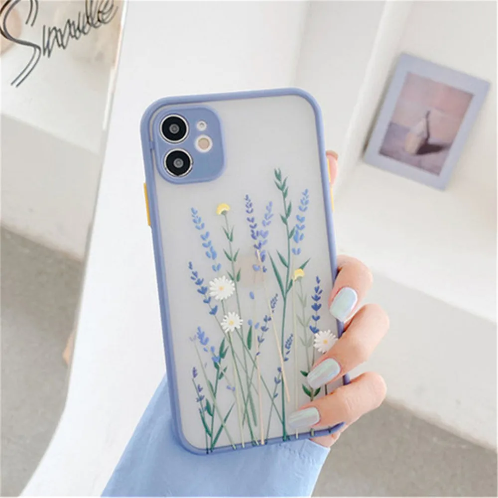 Vintage Leaves Flower Phone Case For iPhone 12 11 13 Pro Max 12Mini X XR XS Max 8 7 Plus SE 2020 Camera Protection Hard PC Coque iphone 13 pro max wallet case