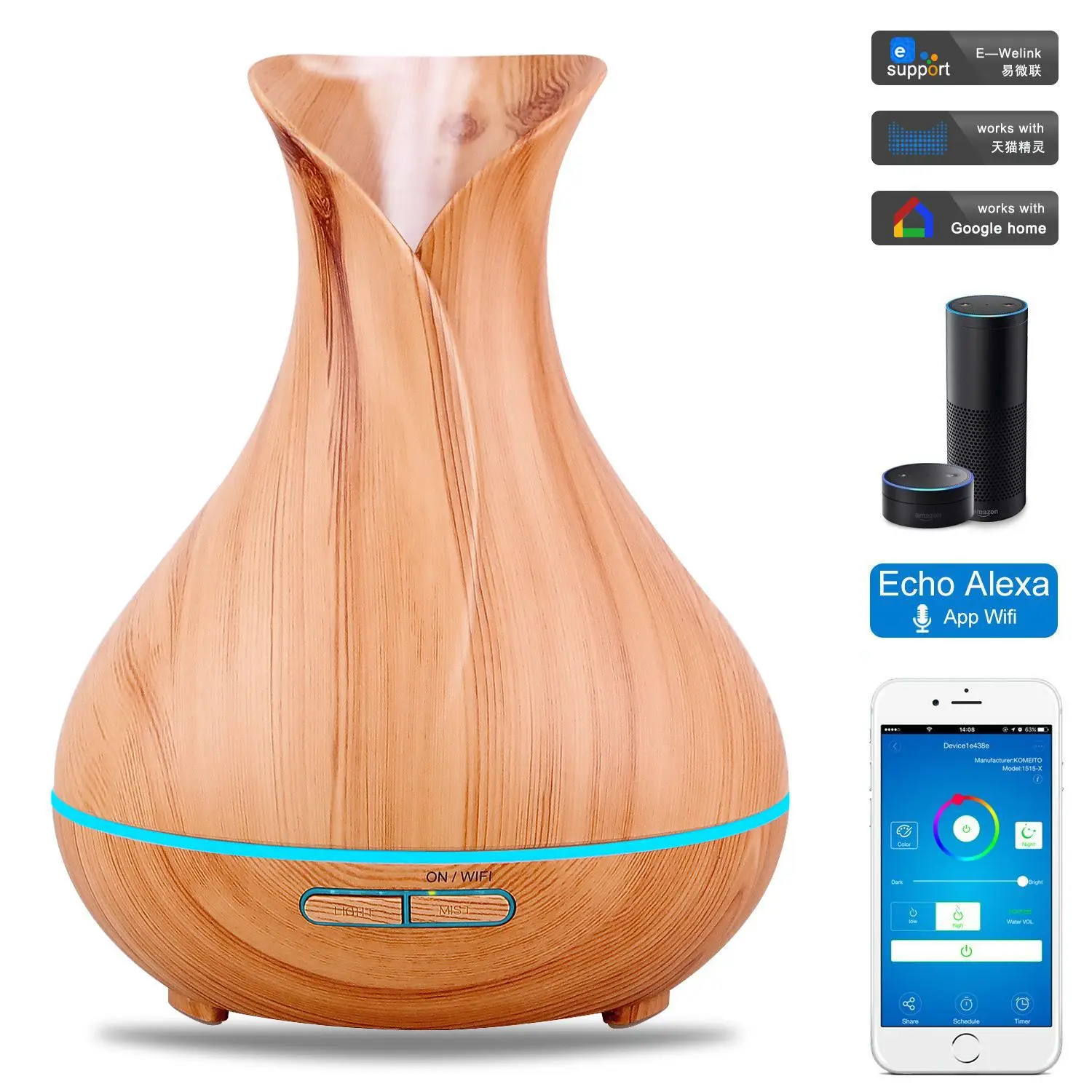 

Smart WiFi Humidifier DoTERRA Essential Oil Aroma Diffuser Compatible Alexa And Google Home Aroma Diffuser