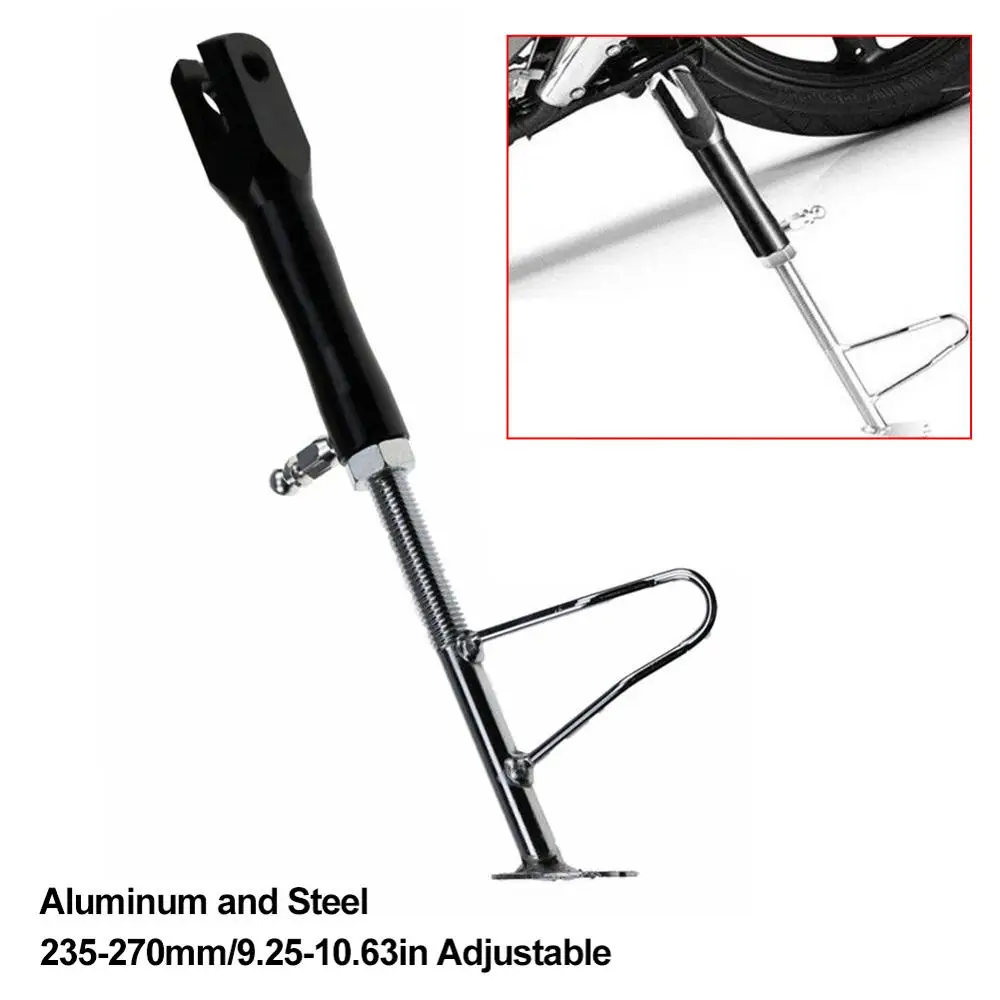 Universal Motorcycle Side Stand Kickstand Adjustable 235 270mm Leg Prop