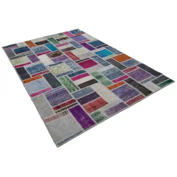 

175x254 Cm Multicolor Handmade Modern Patchwork Rug-6x8 Ft