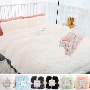 

Shaggy Fur Plush Blanket Fuzzy Cozy With Fluffy Sherpa Throw Blankets Bed Sofa Double-deck Coral Blanket Gift Nordic Super Soft