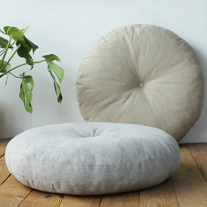 zuur Wanneer Sleutel Eenvoudige Linnen Kussen Doek Dikkere Futon Ronde Float Kussen Balkon Grote  Kussen|large cushion|linen cushionround futon cushion - AliExpress