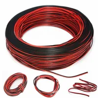 1pc High Quality 10m 22AWG Black with Red led wire Cable