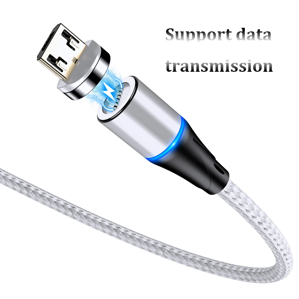 Поддержка передачи данных type-C 3A Быстрая зарядка USB C Магнитный кабель Micro USB шнур для мобильного телефона для iPhone