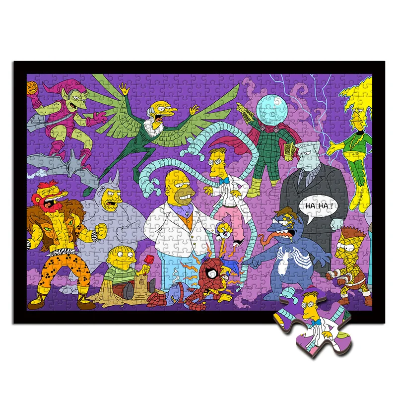 

The Simpsons wooden jigsaw puzzle 1000 pieces wood toy brain teaser cartoon difficult Adult stress reliever Creative gifts