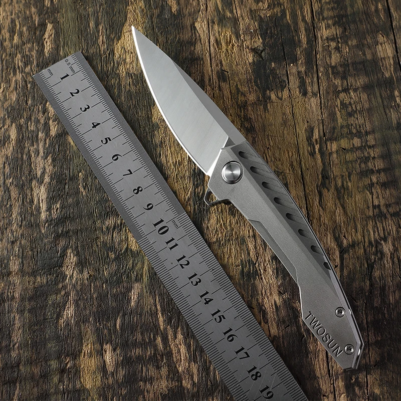 

TWO SUN original folding knife ceramic bearing D2 steel TC4 tactical pocket knives outdoor camping hunting tool cutter EDC TS05