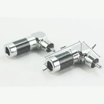

RCA Plug 90-Degree Curved RCA Right Angle RCA Male 1 Pair (2 PCS)