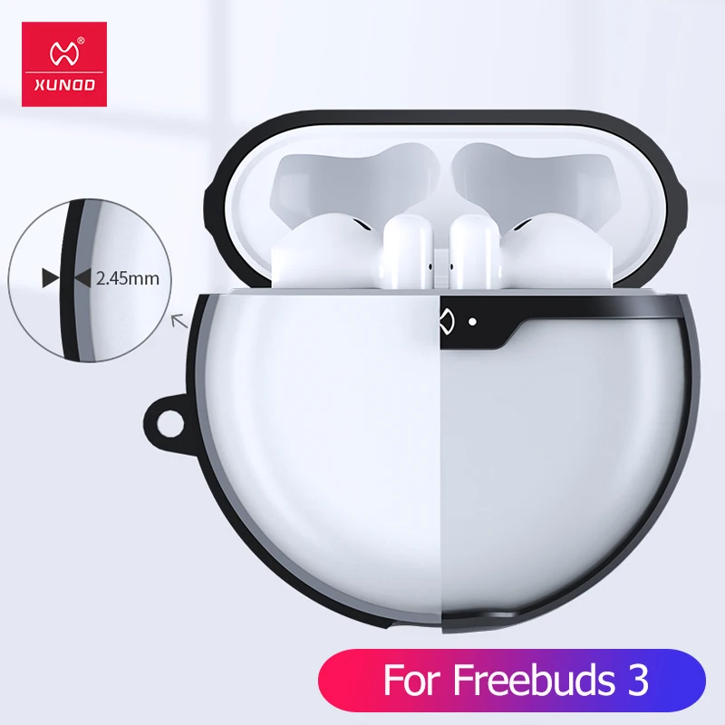 Чехол для наушников для huawei Freebuds 3 Чехол Shookproof Airbag бампер крышка крюк Прозрачный для huawei Freebuds 2 Pro Чехол XUNDD