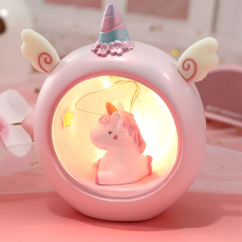 Unicornss с милыми рисунками животных светодиодный ночной Светильник детская
