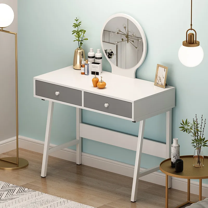 

Dressing Table Small Apartment Bedroom Modern Minimalist Northern European-Style INS Ventilation Network Red Makeup Cabinet Simp