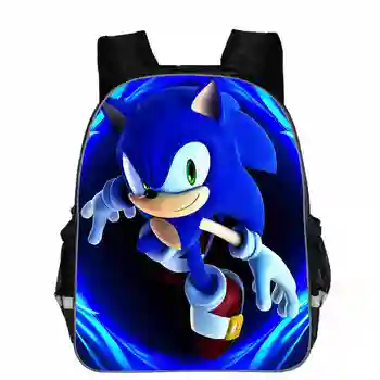 

New 16Inch Child Mochila Cartoon School Backpack Sonic Bookbag The Hedgehdg for Boys and girls Daypack Bag Teenagers