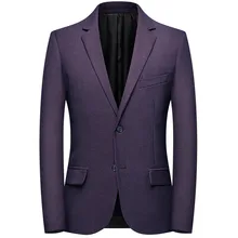 4XL Большие размеры корейский стиль мужской s приталенный Блейзер хлопковый костюм пиджак фиолетовый мужской пиджак Мужская куртка деловая свадебная одежда# R