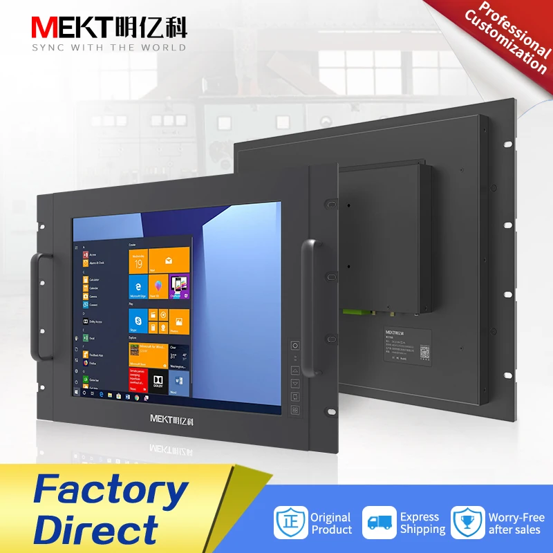 

MEKT 8U Rackmount 15/ 17 Inch Industrial Capacitive Touch Screen LCD Monitor HDMI/DP/VGA Wall Mount Cabinet Resistive HD Display