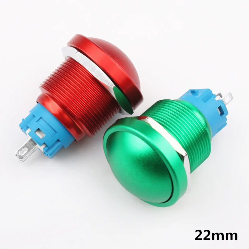 

22mm Metal Button Switch Oxygen Color Self-locking Self-reset 1 Open 1 Closed Mushroom Head Waterproof Button Switch