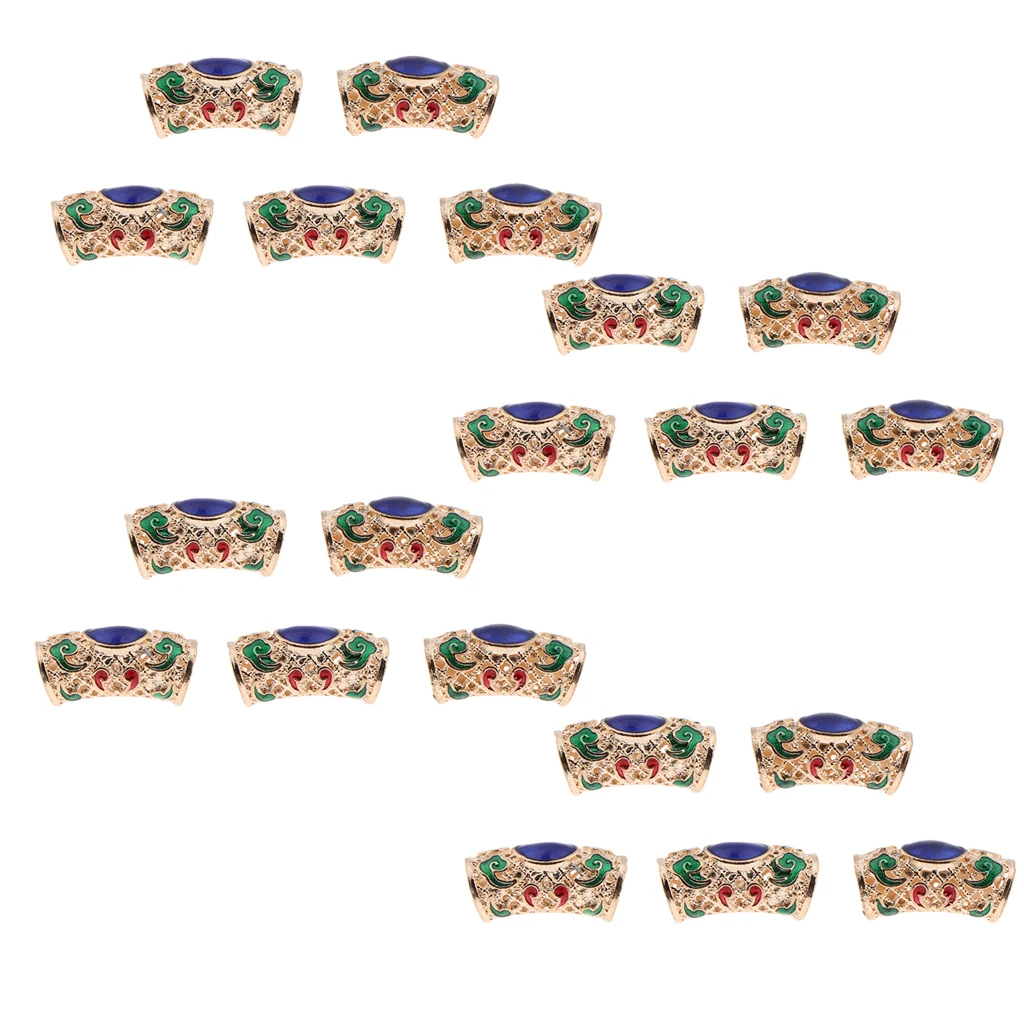 20pcs Beautiful  Hair Decoration Hair Braid Rings Circle Aluminum Cuff Clips Tibetan Hairstyling Jewelry